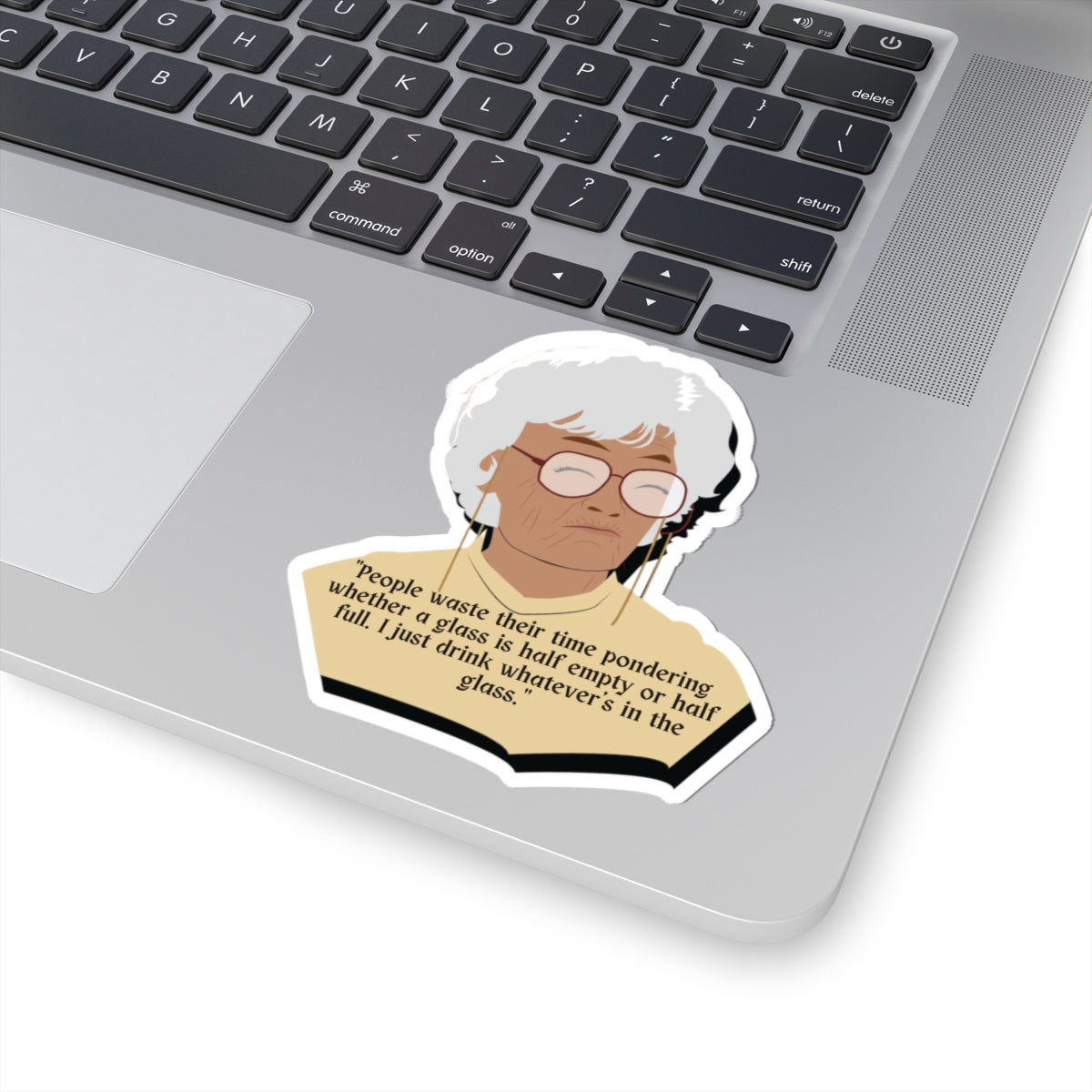 Inspirational Kiss-Cut Stickers - 'Drink Whatever's in the Glass' Quote- Golden Sofia