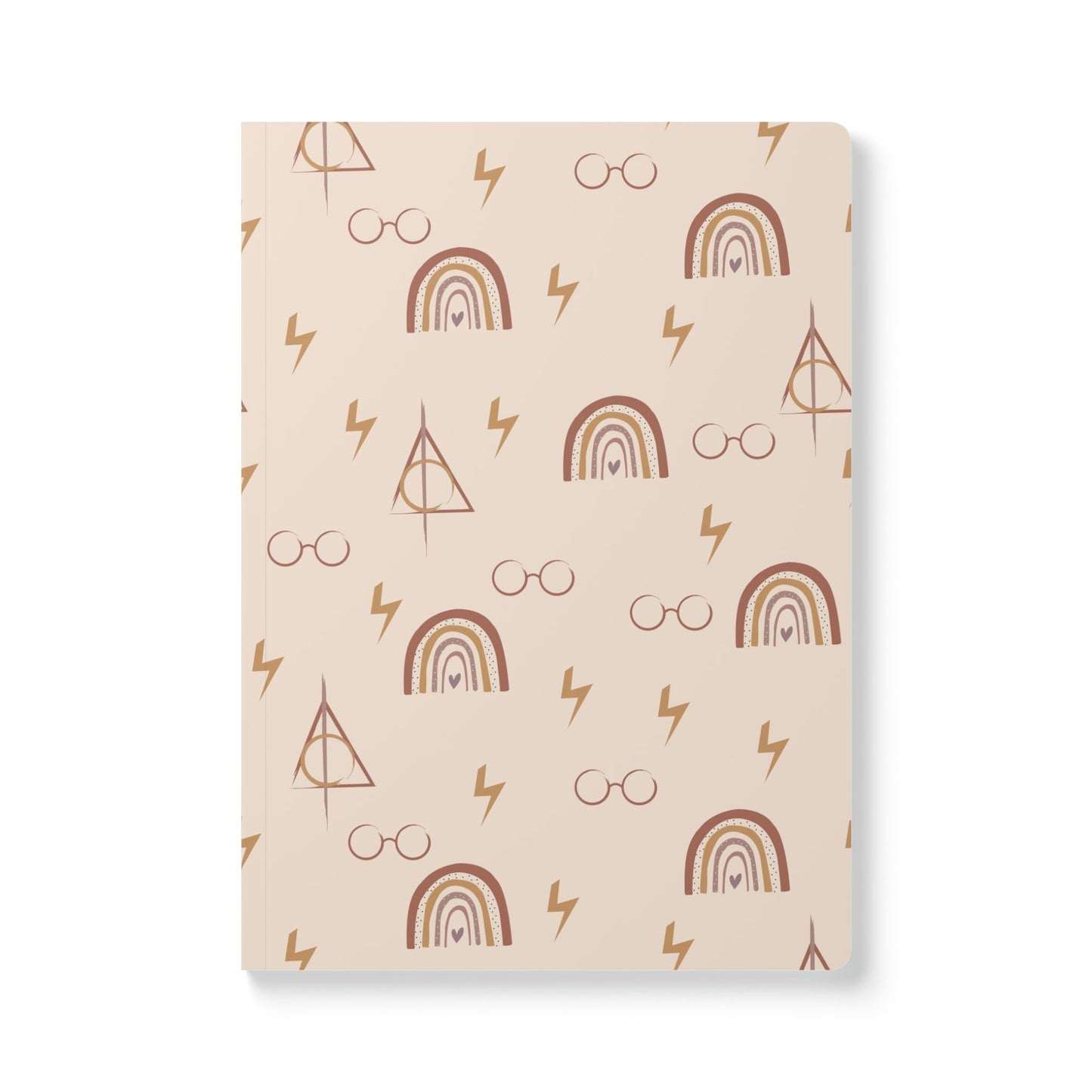 Magical Boho Rainbow Softcover Journal with Inside Prints - Perfect for Creatives & Dreamers