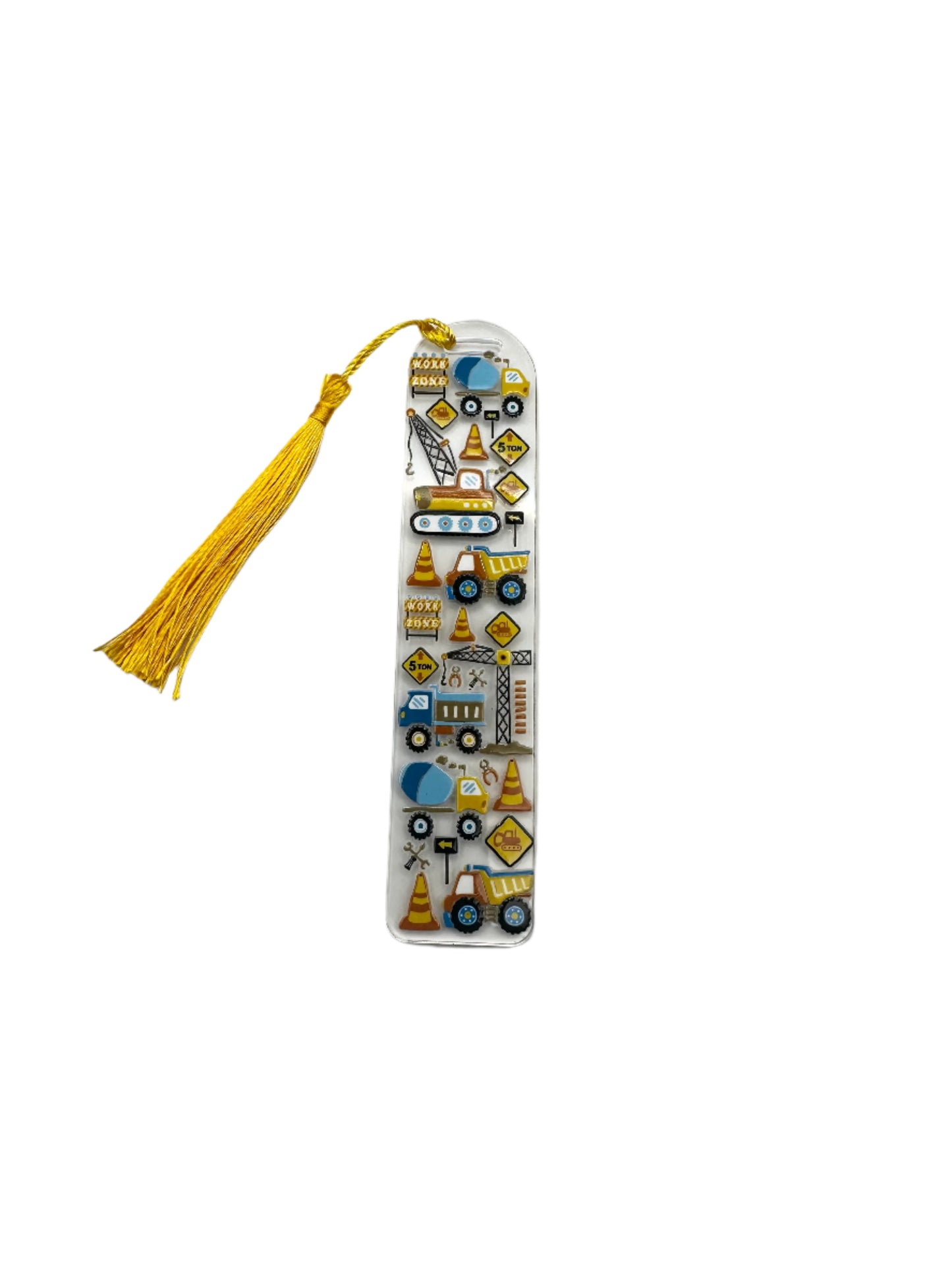 Construction Vehicle Acrylic Bookmark