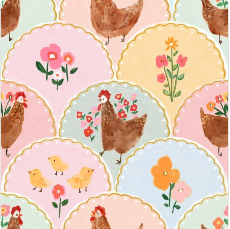 Floral Chicken Waffle Towel