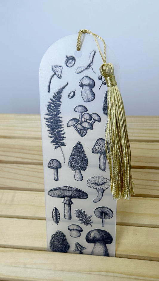 Patterned Acrylic Bookmarks- Vintage Mushrooms