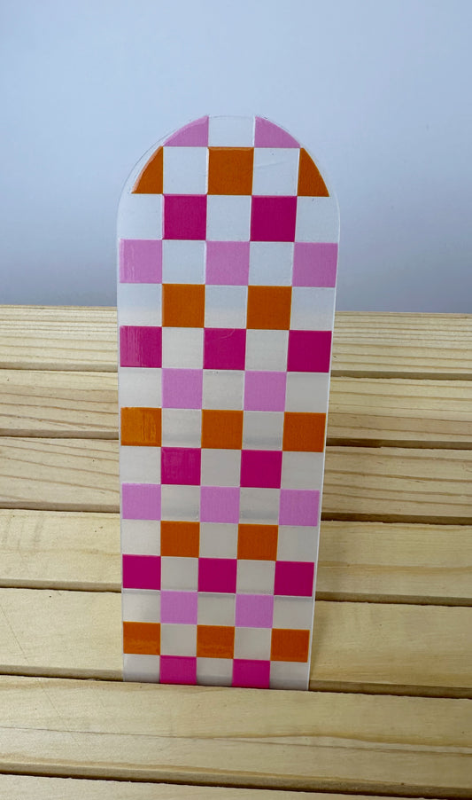 Patterned Acrylic Bookmarks- Retro Checkered