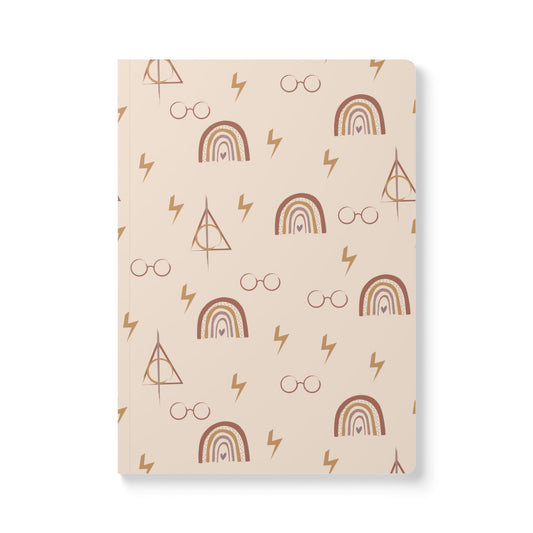 Magical Boho Rainbow Softcover Journal with Inside Prints - Perfect for Creatives & Dreamers