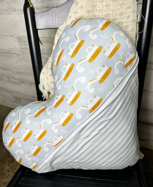 Heart Plushie Pillows w/ Pocket- Construction Hearts