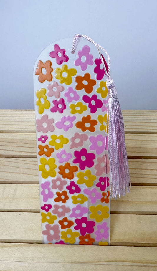 Patterned Acrylic Bookmarks- Retro Floral