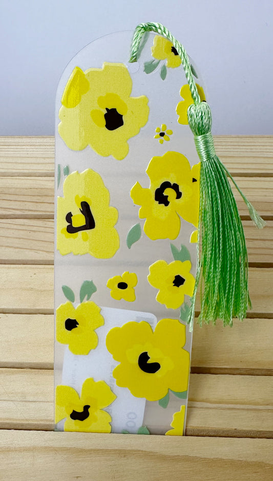 Patterned Acrylic Bookmarks- Yellow Poppies
