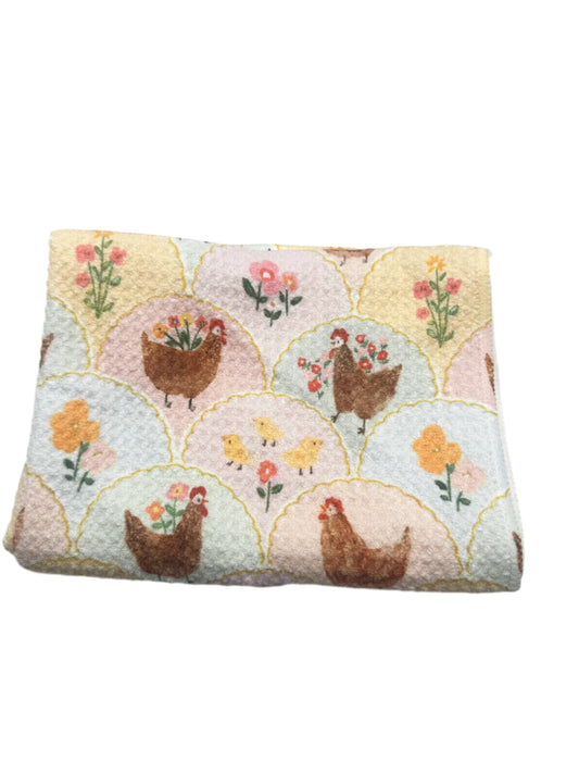 Floral Chicken Waffle Towel