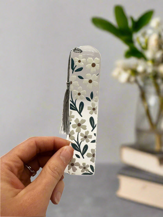 Floral Patterned Acrylic Bookmark