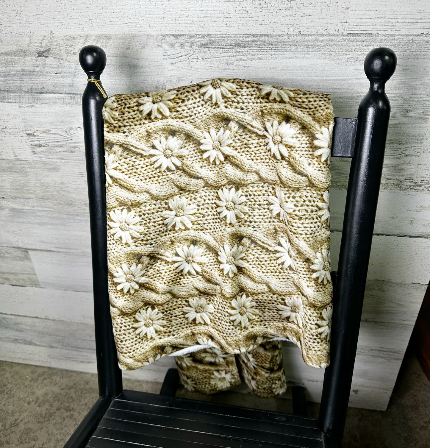 Neutral Floral Baby Girl Minky Baby Blanket
