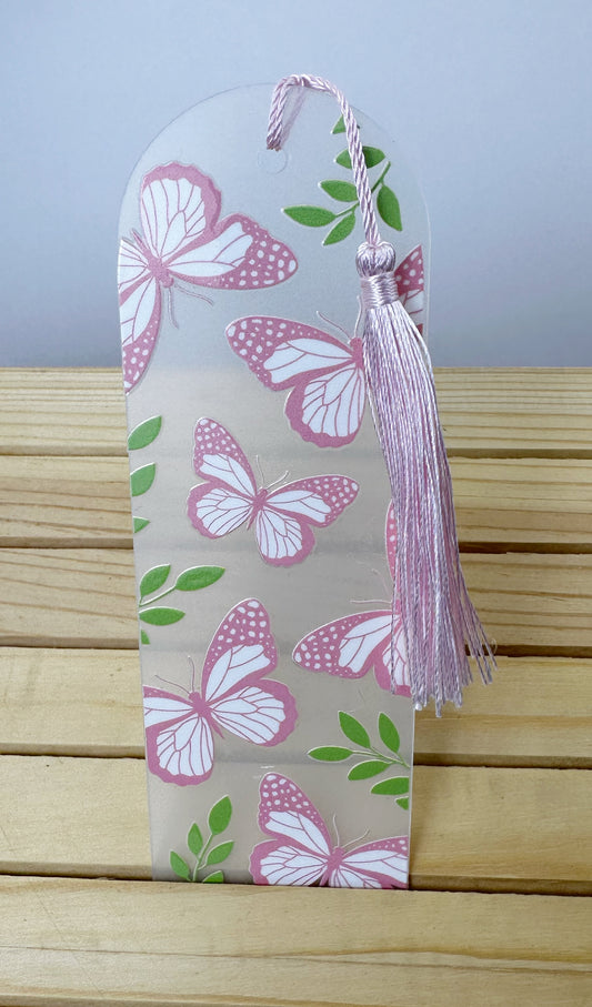 Patterned Acrylic Bookmarks- Pink Butterflies