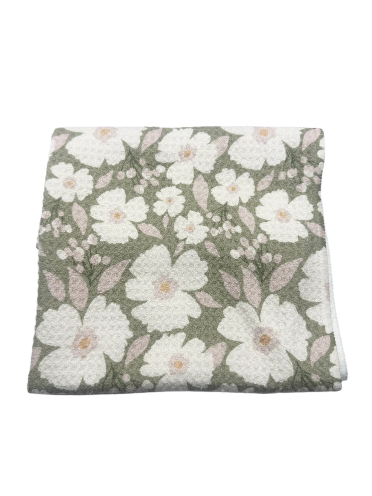Vintage Green Medallion Waffle Towel