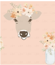 Spring Cow Waffle Towel